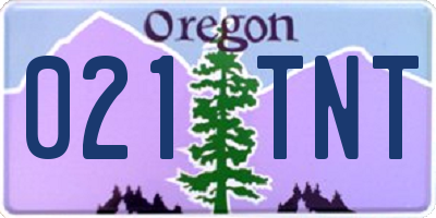 OR license plate 021TNT