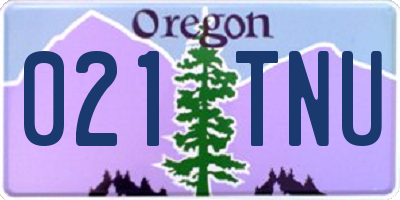 OR license plate 021TNU