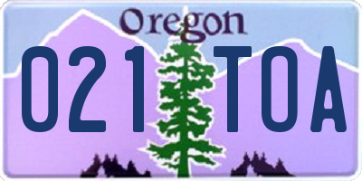 OR license plate 021TOA