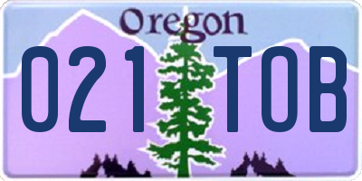 OR license plate 021TOB