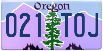OR license plate 021TOJ