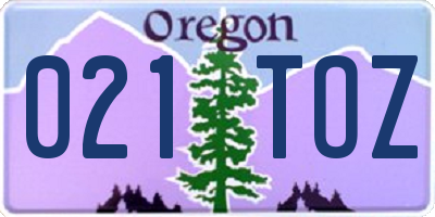 OR license plate 021TOZ