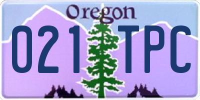 OR license plate 021TPC