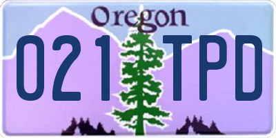 OR license plate 021TPD