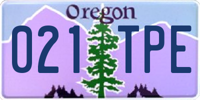 OR license plate 021TPE