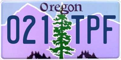 OR license plate 021TPF