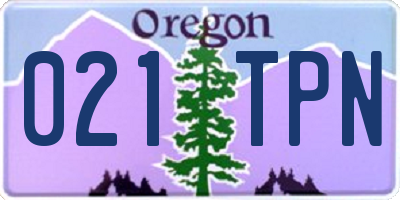 OR license plate 021TPN