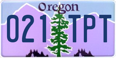 OR license plate 021TPT