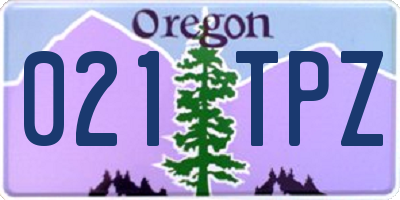 OR license plate 021TPZ