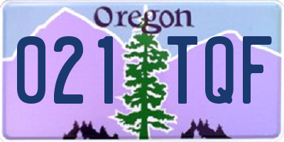 OR license plate 021TQF