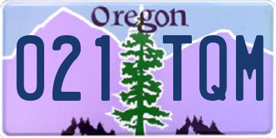 OR license plate 021TQM
