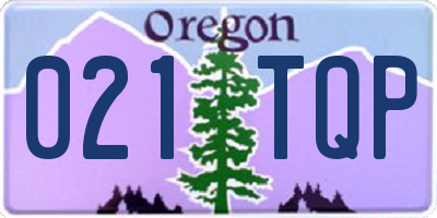 OR license plate 021TQP