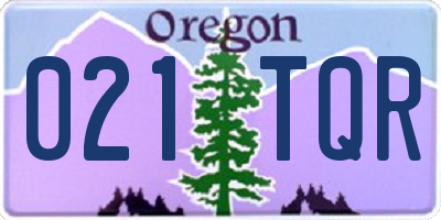 OR license plate 021TQR