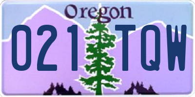 OR license plate 021TQW