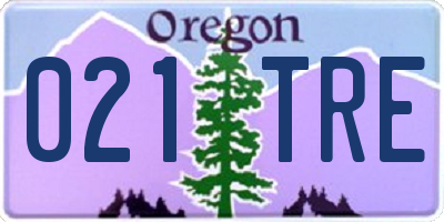OR license plate 021TRE