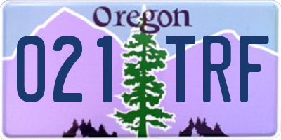 OR license plate 021TRF