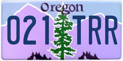 OR license plate 021TRR