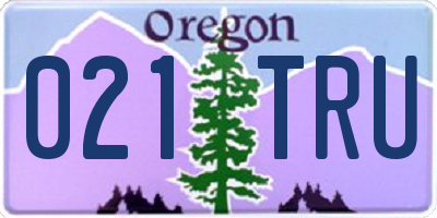 OR license plate 021TRU