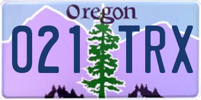 OR license plate 021TRX