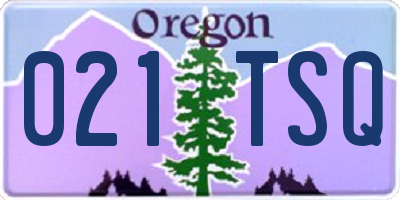 OR license plate 021TSQ