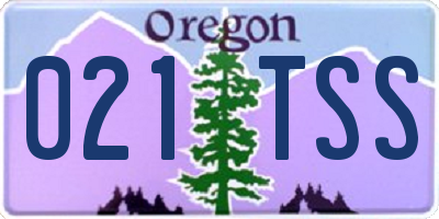 OR license plate 021TSS