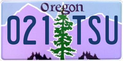 OR license plate 021TSU