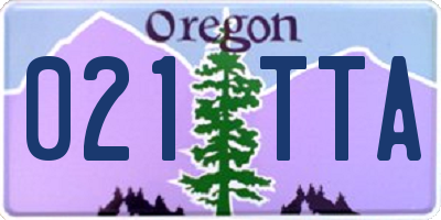 OR license plate 021TTA