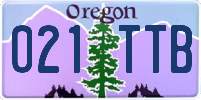OR license plate 021TTB
