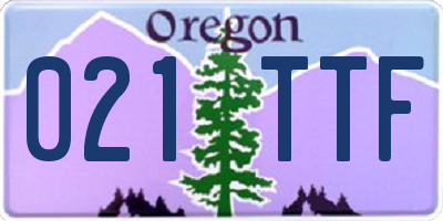 OR license plate 021TTF