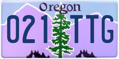 OR license plate 021TTG