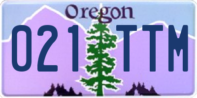 OR license plate 021TTM