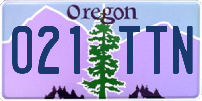 OR license plate 021TTN