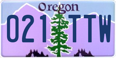 OR license plate 021TTW