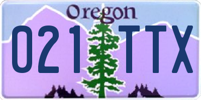 OR license plate 021TTX