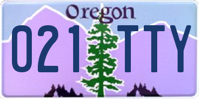 OR license plate 021TTY