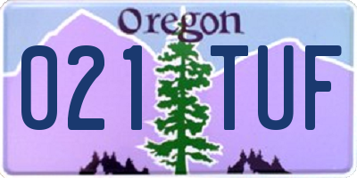 OR license plate 021TUF
