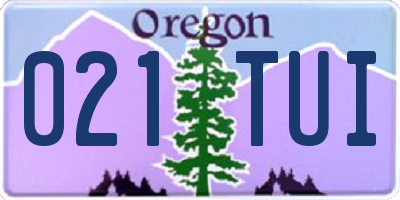 OR license plate 021TUI