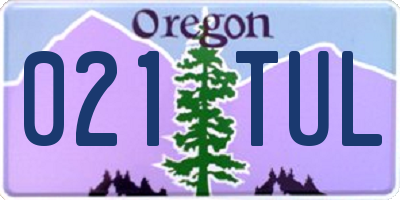 OR license plate 021TUL