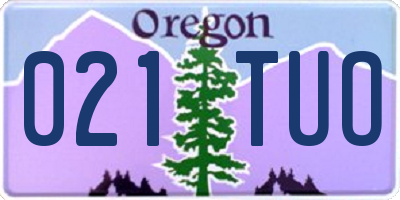 OR license plate 021TUO
