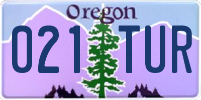 OR license plate 021TUR