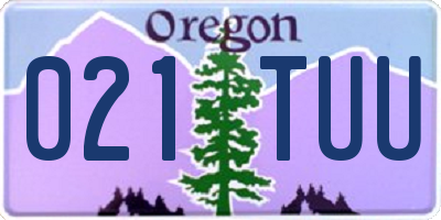 OR license plate 021TUU