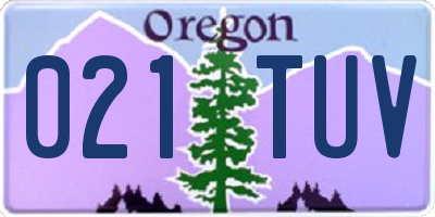 OR license plate 021TUV