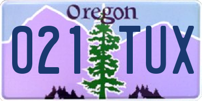 OR license plate 021TUX