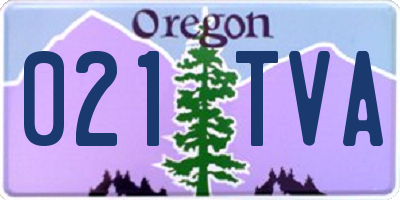 OR license plate 021TVA