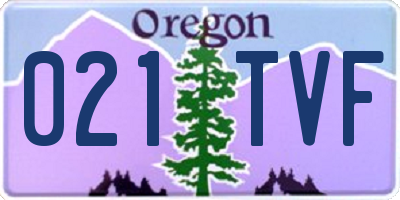 OR license plate 021TVF