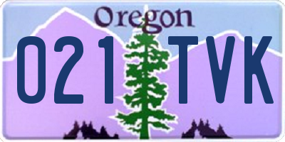 OR license plate 021TVK