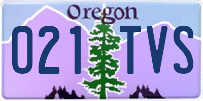 OR license plate 021TVS