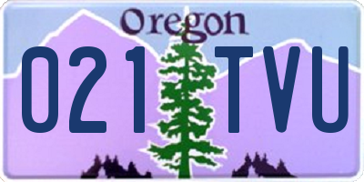 OR license plate 021TVU