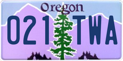 OR license plate 021TWA