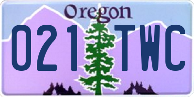OR license plate 021TWC